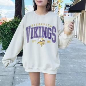 Minnesota Vikings Crewneck, Trendy Style NFL Football Sweatshirt